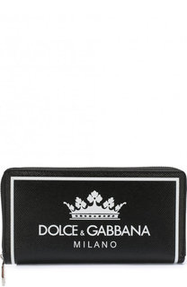 Кожаное портмоне с принтом Dolce & Gabbana