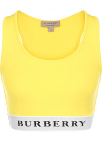 Укороченный топ с логотипом бренда Burberry