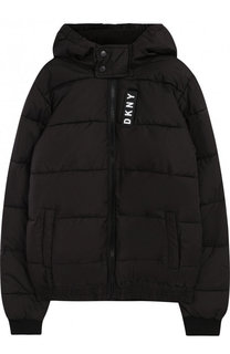 Стеганая куртка на молнии с капюшоном DKNY