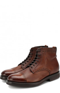 Кожаные ботинки с брогированием на шнуровке H`D`S`N Baracco