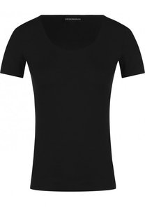 Однотонная футболка с круглым вырезом Emporio Armani