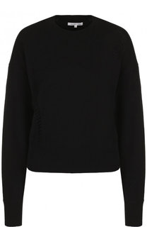 Однотонный шерстяной пуловер с круглым вырезом Helmut Lang