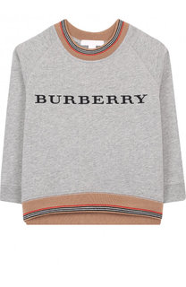 Хлопковый свитшот с логотипом бренда Burberry