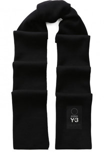 Шерстяной шарф с логотипом бренда Y-3