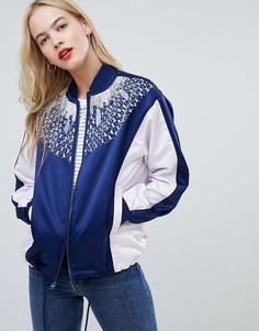 Декорированный бомбер в стиле колор блок ASOS DESIGN - Мульти