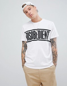 Белая футболка с надписью disobedient Brooklyn Supply Co - Белый