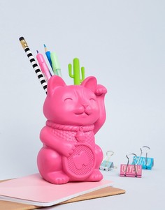 Стакан для ручек в виде японского кота удачи Mustard - Розовый