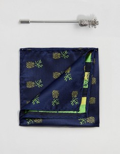 Платок для нагрудного кармана и булавки на лацкан Peter Werth - Золотой
