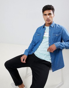 Синяя джинсовая рубашка Selected - Синий