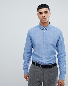Рубашка с длинными рукавами с добавлением хлопка Jefferson - Синий