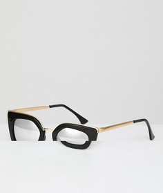 Солнцезащитные очки кошачий глаз с зеркальными стеклами AJ Morgan - Черный