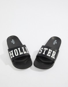 Шлепанцы с логотипом Hollister - Черный