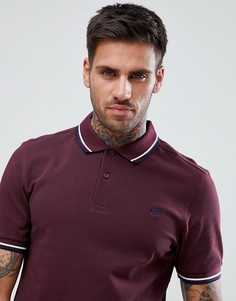 Бордовое поло с контрастным воротником Fred Perry - Красный