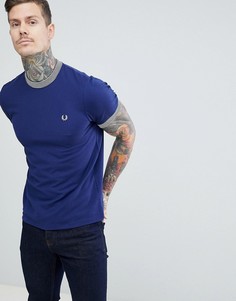 Футболка из пике с полосатой отделкой в рубчик Fred Perry - Белый