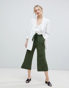 Кюлоты с завязывающимся поясом ASOS DESIGN - Зеленый