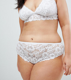 Кружевные стринги New Look Curve - Белый