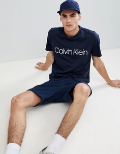 Темно-синяя футболка с логотипом Calvin Klein - Темно-синий