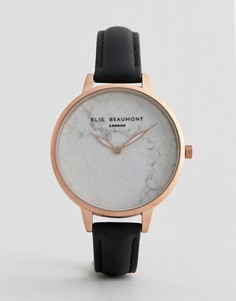 Часы с кожаным ремешком Elie Beaumont - Черный