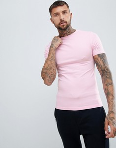 Розовая облегающая футболка River Island - Розовый
