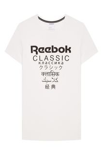 Белая футболка с контрастным принтом Reebok