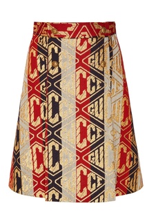 Юбка с золотистыми логотипами Gucci