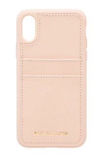Розовый чехол для iPhone X Michael Kors