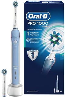 Электрическая зубная щетка Braun Oral-B CrossAction PRO-1000 (белый)