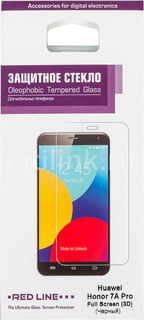 Защитное стекло для экрана REDLINE для Huawei Honor 7A Pro, 3D, 1 шт, черный [ут000014478]