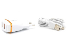 Зарядное устройство BYZ ZL-759 с кабелем MicroUSB White