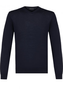 Однотонный шерстяной пуловер Emporio Armani