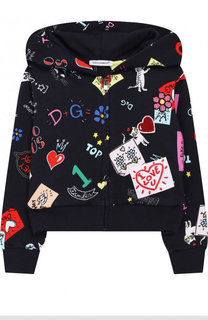 Хлопковый кардиган на молнии с капюшоном Dolce & Gabbana