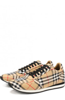 Текстильные кроссовки на шнуровке Burberry