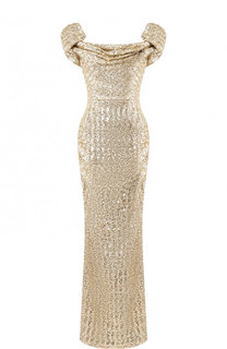 Приталенное платье-макси с пайетками Dolce & Gabbana