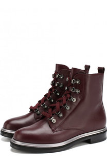 Кожаные ботинки с внутренней отделкой из меха кролика Le Silla