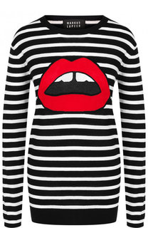 Хлопковый пуловер в полоску с круглым вырезом Markus Lupfer