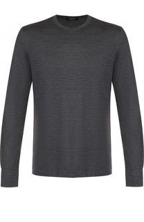 Лонгслив с круглым вырезом из смеси хлопка и шелка Ermenegildo Zegna