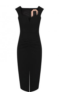 Приталенное платье-миди с высоким разрезом No. 21