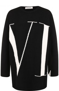 Кашемировый пуловер с вышитым логотипом бренда Valentino