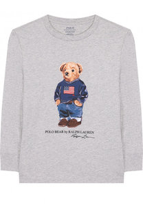 Хлопковый лонгслив с принтом Polo Ralph Lauren