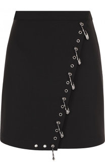 Однотонная юбка-миди с декоративной отделкой Versus Versace