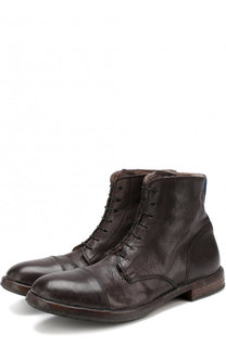 Высокие кожаные ботинки на шнуровке с внутренней меховой отделкой Moma