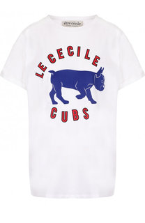 Хлопковая футболка с круглым вырезом и принтом Etre Cecile