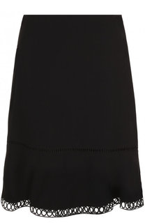 Однотонная мини-юбка с оборкой DKNY
