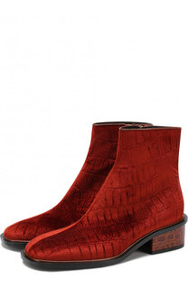 Текстильные ботильоны на устойчивом каблуке Dries Van Noten