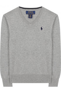 Хлопковый пуловер с V-образным вырезом Polo Ralph Lauren