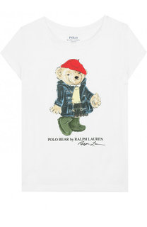 Хлопковая футболка с принтом Polo Ralph Lauren