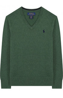 Хлопковый пуловер с V-образным вырезом Polo Ralph Lauren