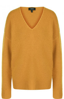 Кашемировый пуловер со спущенным рукавом и V-образным вырезом Theory