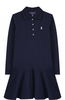 Хлопковое платье с логотипом бренда Polo Ralph Lauren