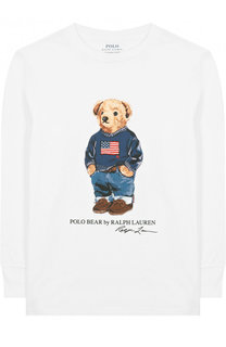 Хлопковый лонгслив с принтом Polo Ralph Lauren